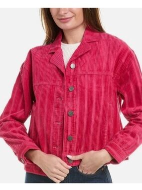 Cabi Cheeky Topper Corduroy Jacket Dark Rose Pink Womens Small
